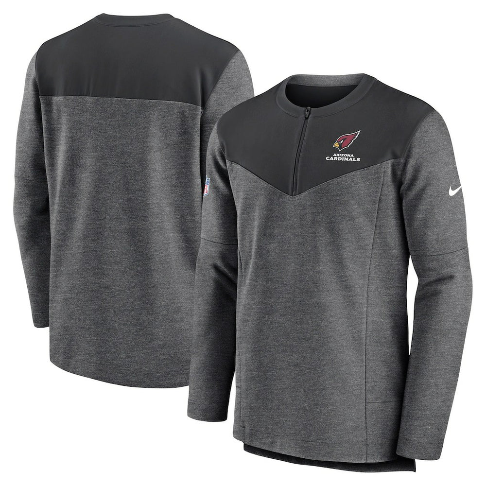 Arizona Cardinals Sideline Lockup Performance Quarter-Zip Top - Charcoal - Nike