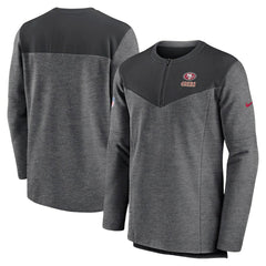San Francisco 49ers Sideline Lockup Performance Quarter-Zip Top - Charcoal - Nike