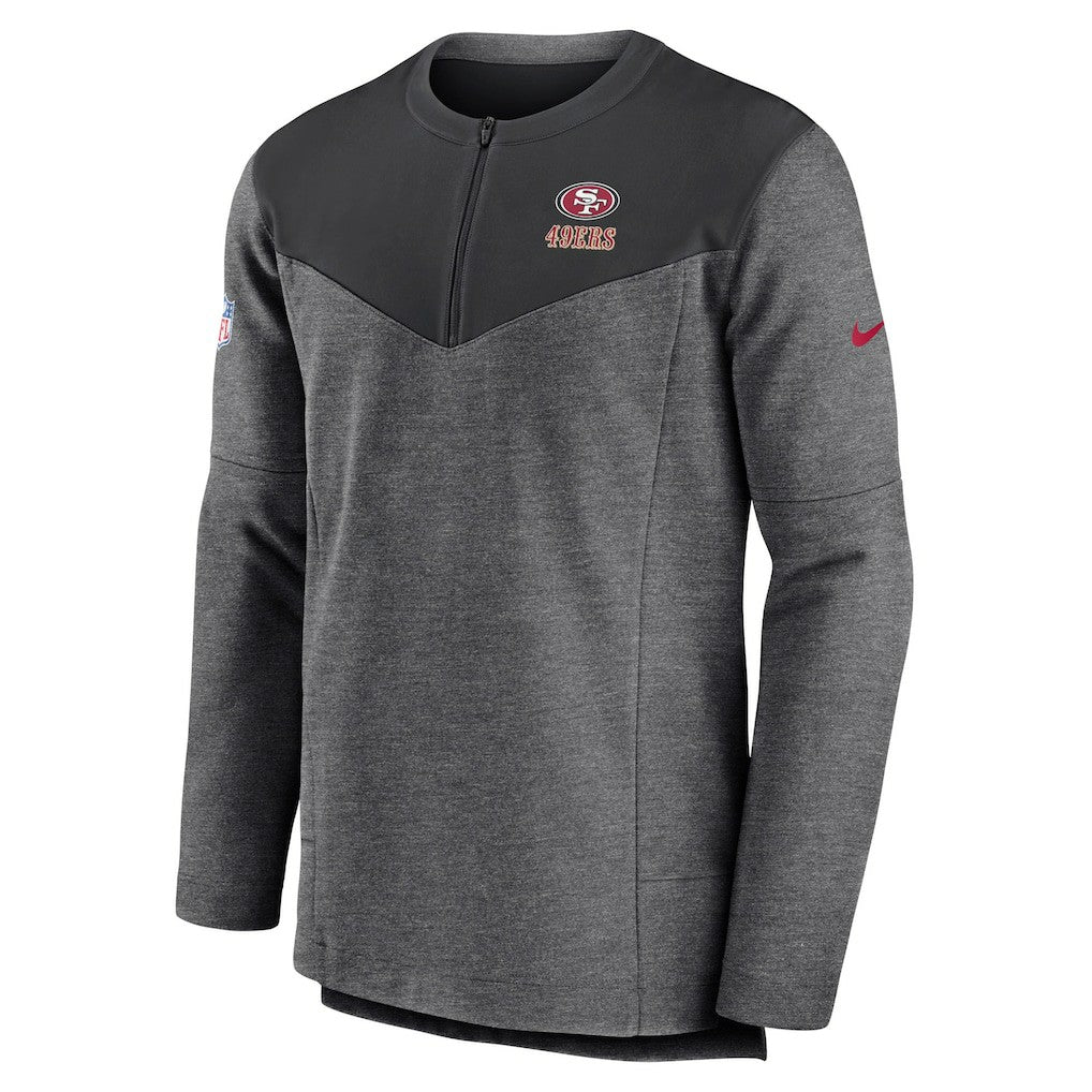 San Francisco 49ers Sideline Lockup Performance Quarter-Zip Top - Charcoal - Nike