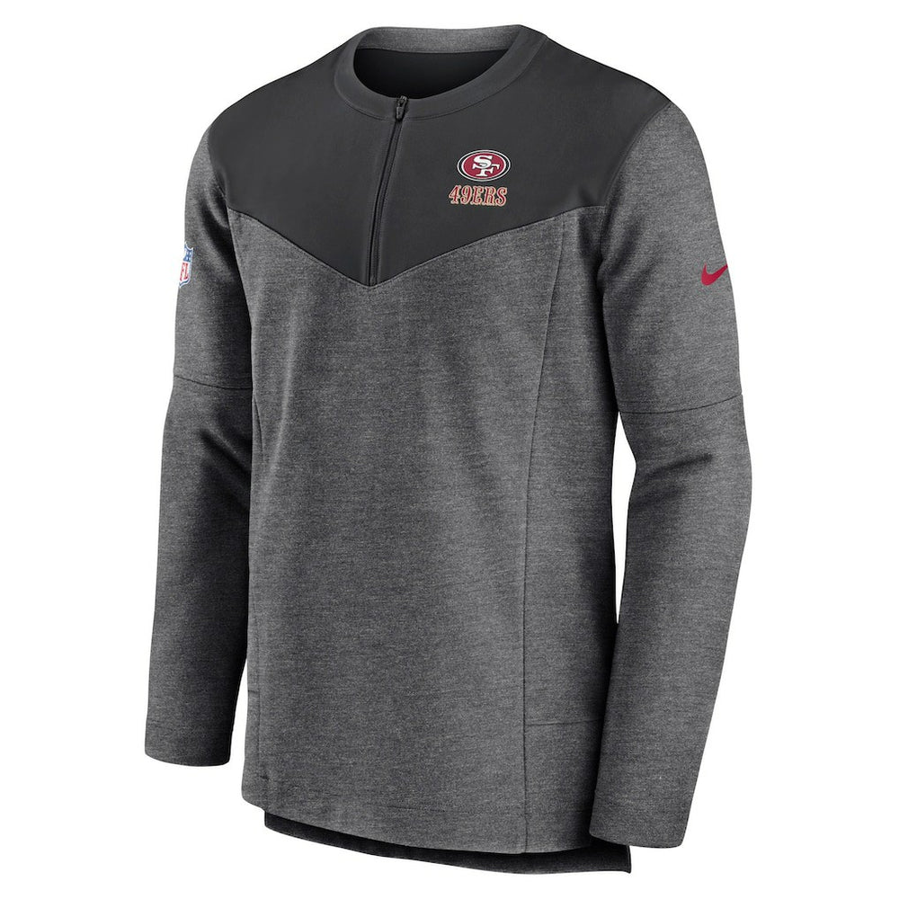 San Francisco 49ers Sideline Lockup Performance Quarter-Zip Top - Charcoal - Nike