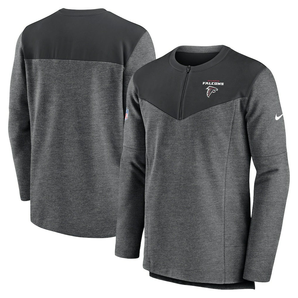 Atlanta Falcons Sideline Lockup Performance Quarter-Zip Top - Charcoal - Nike