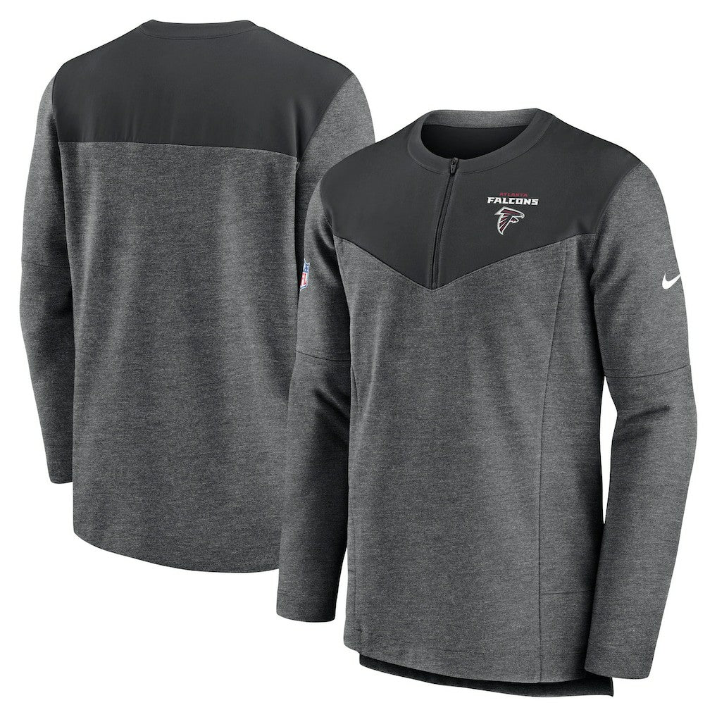 Atlanta Falcons Sideline Lockup Performance Quarter-Zip Top - Charcoal - Nike