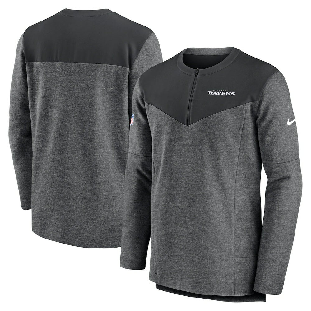 Baltimore Ravens Sideline Lockup Performance Quarter-Zip Top - Charcoal - Nike