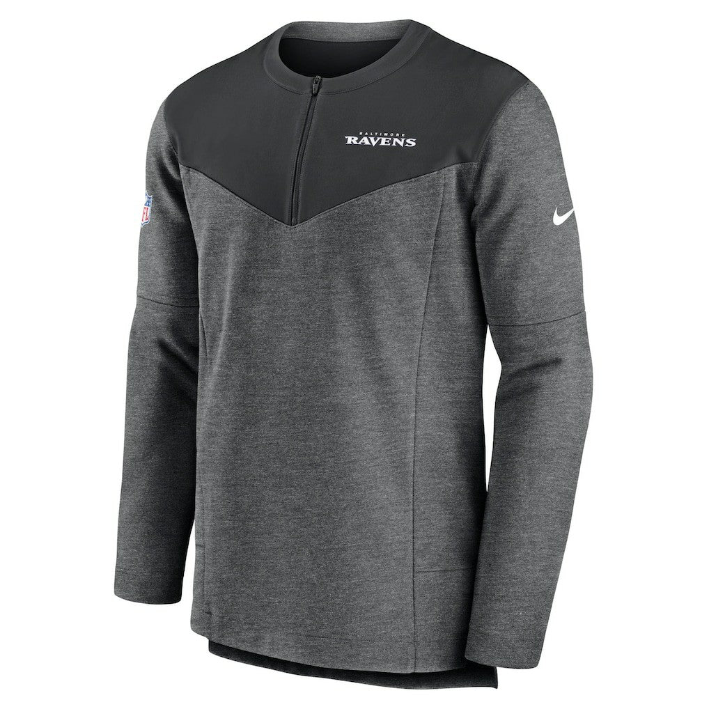 Baltimore Ravens Sideline Lockup Performance Quarter-Zip Top - Charcoal - Nike