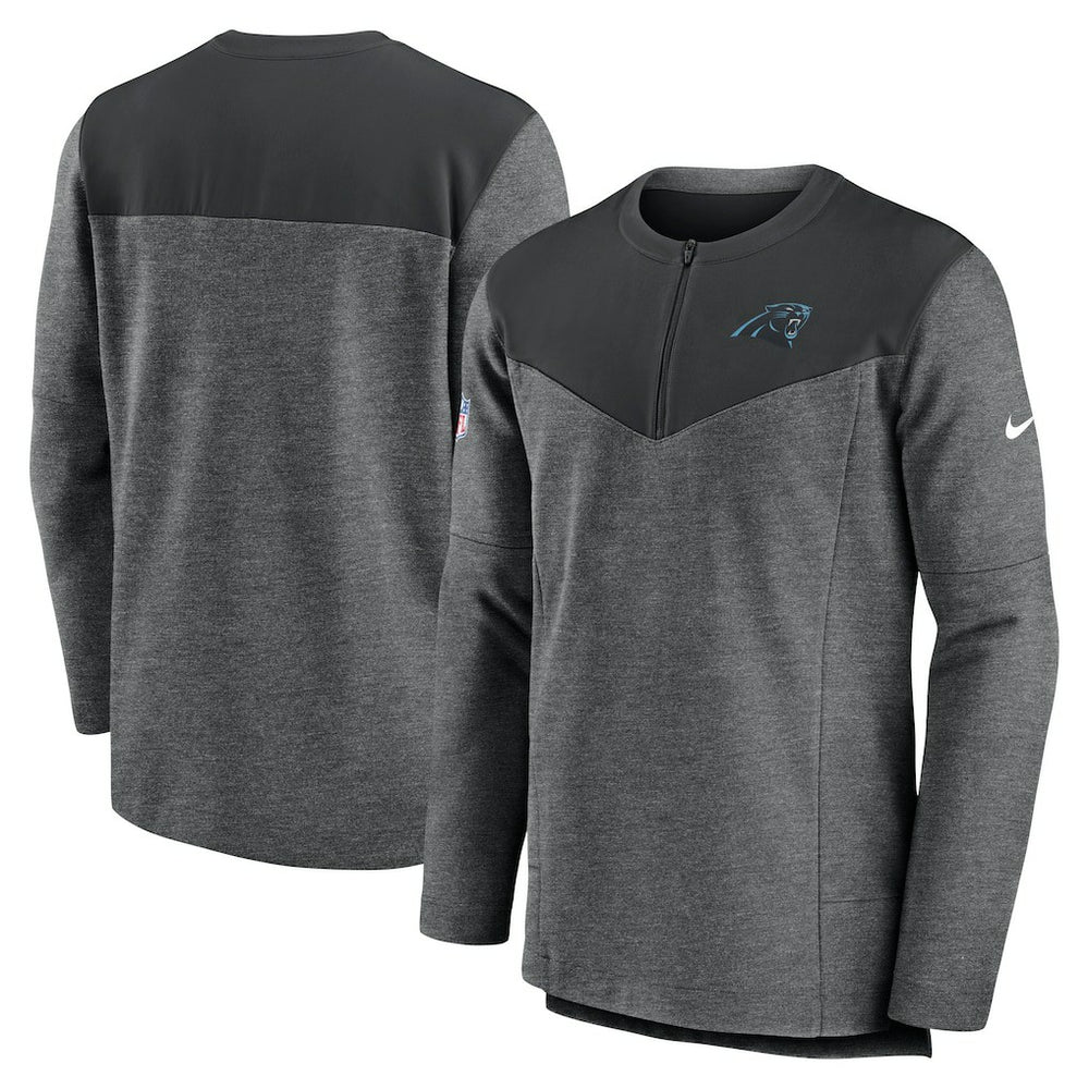 Carolina Panthers Sideline Lockup Performance Quarter-Zip Top - Charcoal - Nike