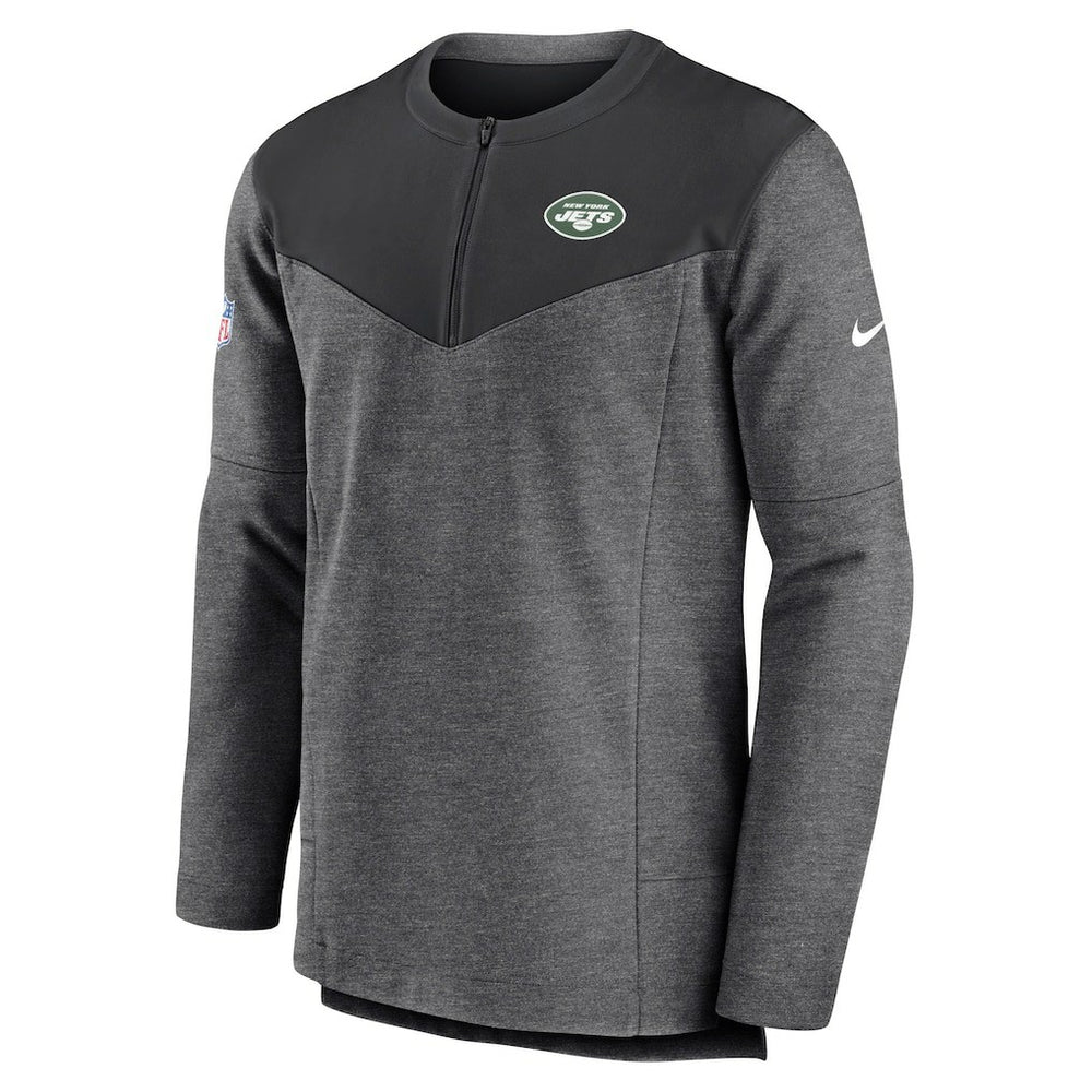 New York Jets Sideline Lockup Performance Quarter-Zip Top - Charcoal - Nike