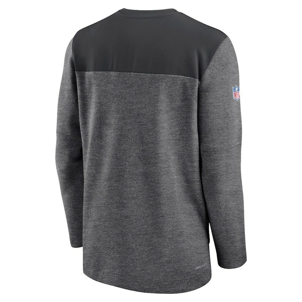 New York Jets Sideline Lockup Performance Quarter-Zip Top - Charcoal - Nike