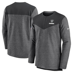 Las Vegas Raiders Sideline Lockup Performance Quarter-Zip Top - Charcoal - Nike