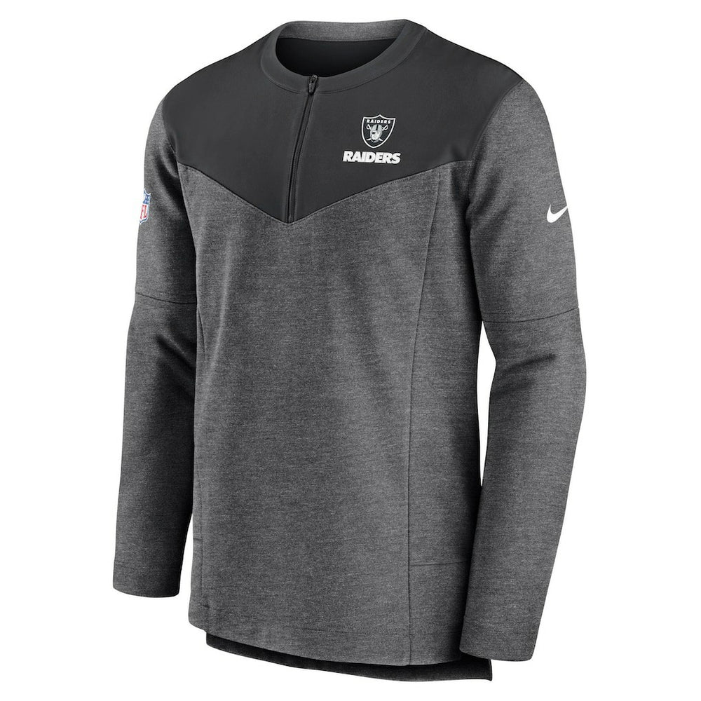 Las Vegas Raiders Sideline Lockup Performance Quarter-Zip Top - Charcoal - Nike