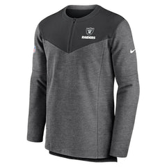 Las Vegas Raiders Sideline Lockup Performance Quarter-Zip Top - Charcoal - Nike