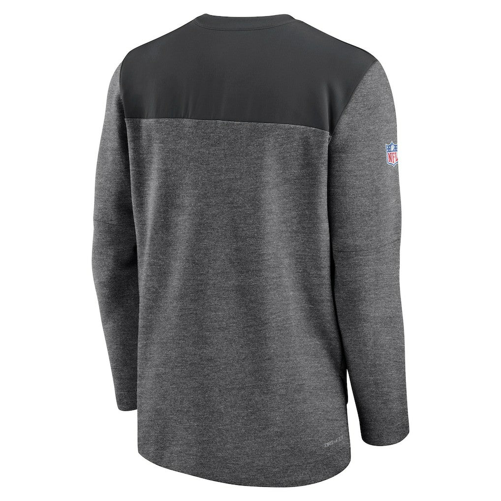 Las Vegas Raiders Sideline Lockup Performance Quarter-Zip Top - Charcoal - Nike