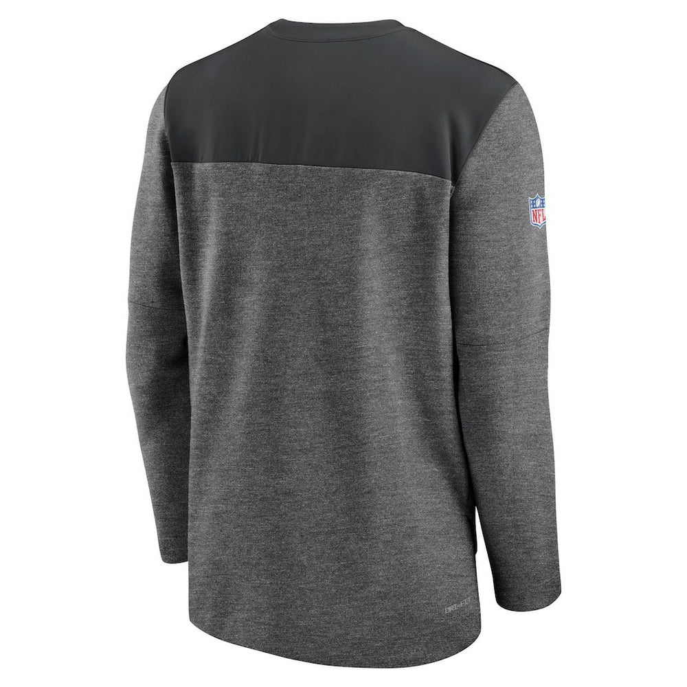 Las Vegas Raiders Sideline Lockup Performance Quarter-Zip Top - Charcoal - Nike