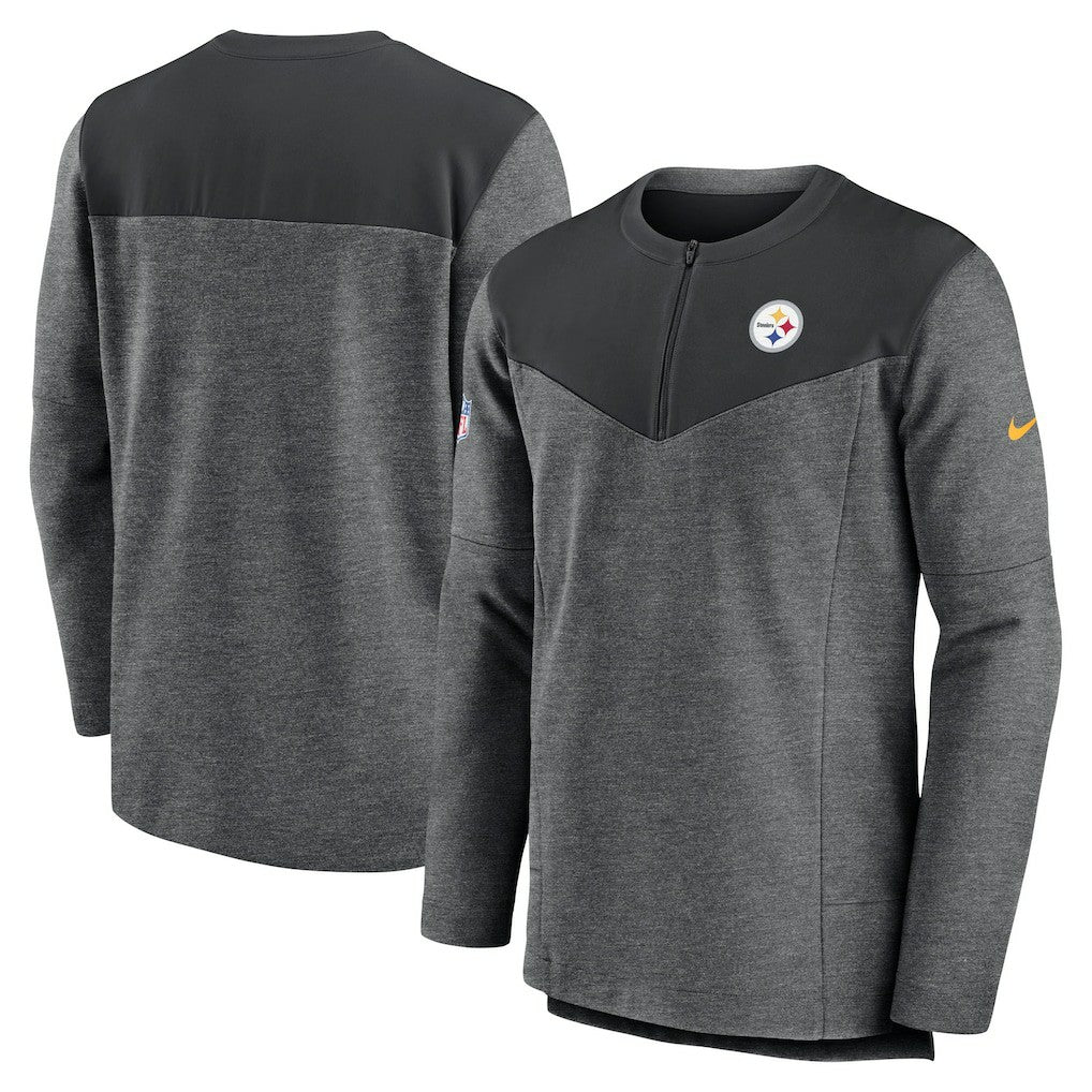 Pittsburgh Steelers Sideline Lockup Performance Quarter-Zip Top - Charcoal - Nike