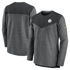 Pittsburgh Steelers Sideline Lockup Performance Quarter-Zip Top - Charcoal - Nike
