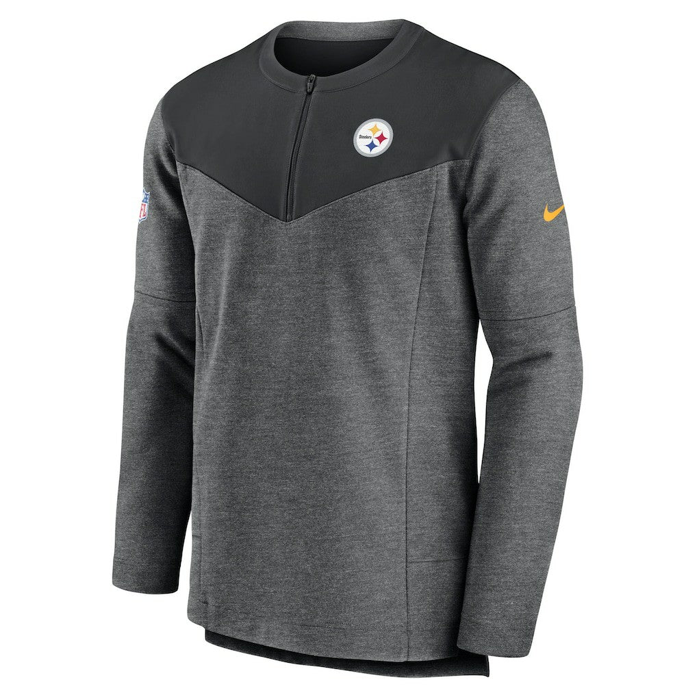 Pittsburgh Steelers Sideline Lockup Performance Quarter-Zip Top - Charcoal - Nike