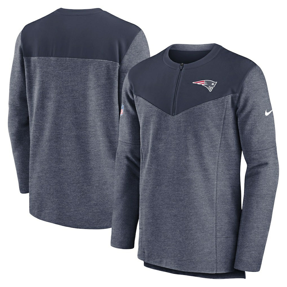 New England Patriots Sideline Lockup Performance Quarter-Zip Top - Navy - Nike