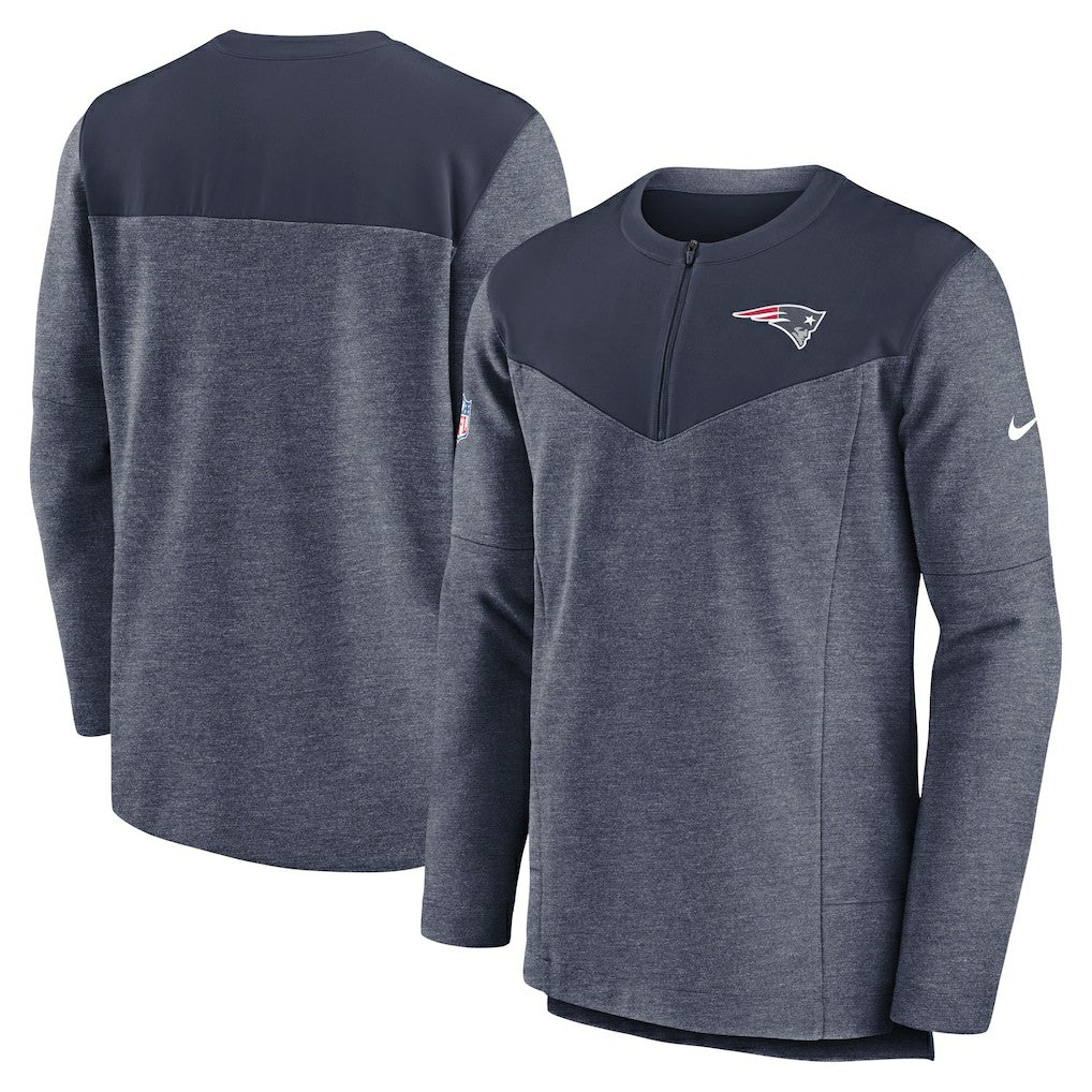 New England Patriots Sideline Lockup Performance Quarter-Zip Top - Navy - Nike