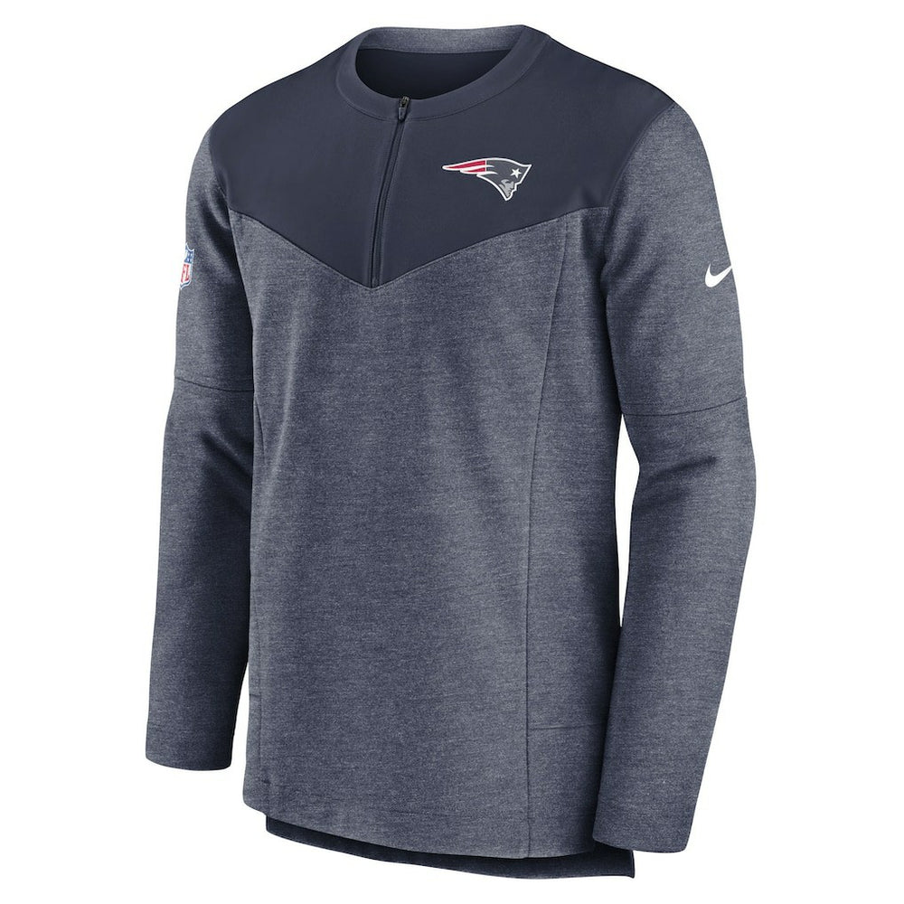 New England Patriots Sideline Lockup Performance Quarter-Zip Top - Navy - Nike