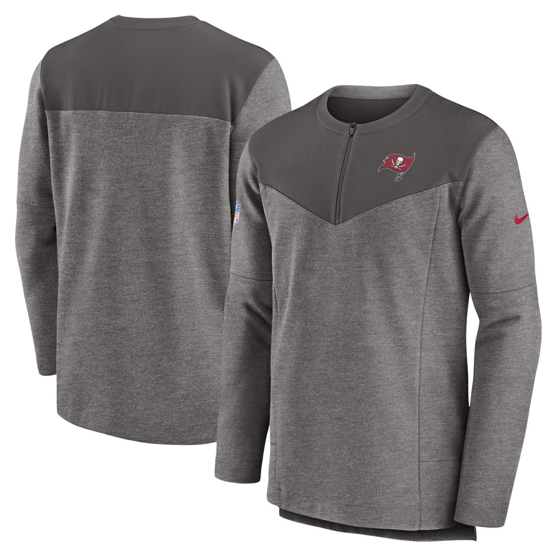 Tampa Bay Buccaneers Sideline Lockup Performance Quarter-Zip Top - Pewter - Nike