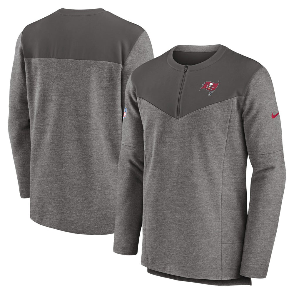 Tampa Bay Buccaneers Sideline Lockup Performance Quarter-Zip Top - Pewter - Nike