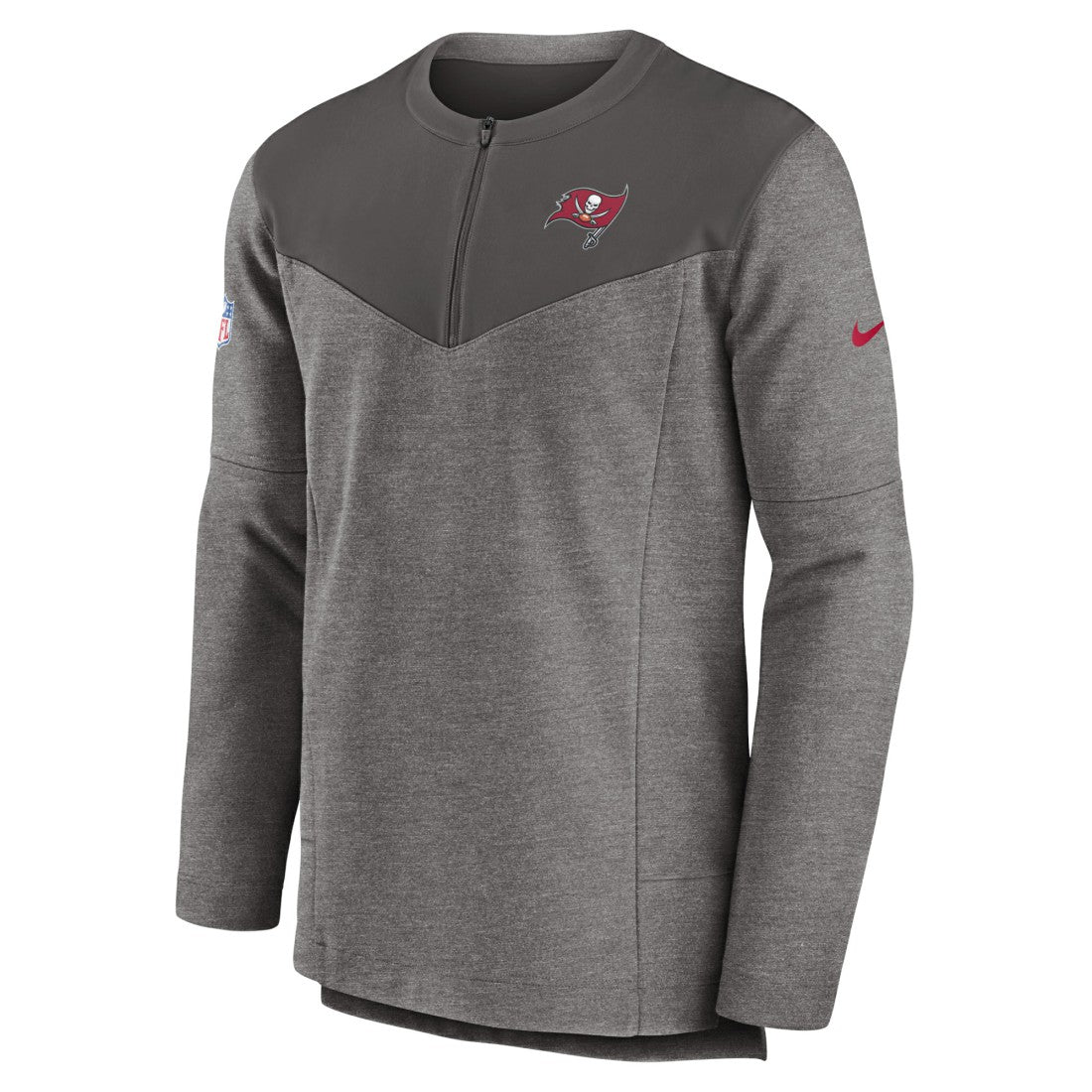 Tampa Bay Buccaneers Sideline Lockup Performance Quarter-Zip Top - Pewter - Nike