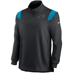 Carolina Panthers Sideline Coach Chevron Lockup Quarter-Zip Long Sleeve Top - Black - Nike