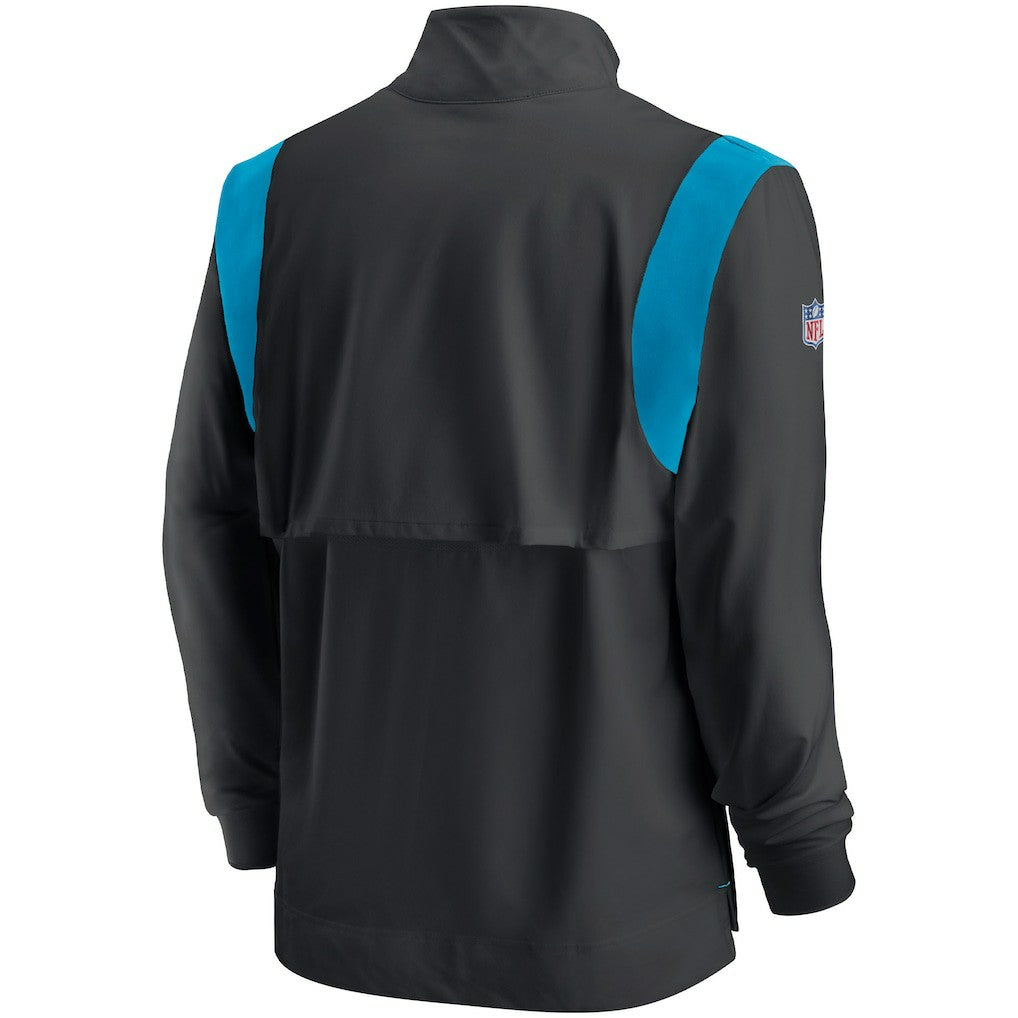 Carolina Panthers Sideline Coach Chevron Lockup Quarter-Zip Long Sleeve Top - Black - Nike