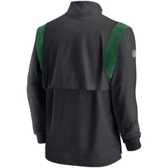 New York Jets Sideline Coach Chevron Lockup Quarter-Zip Long Sleeve Top - Black - Nike