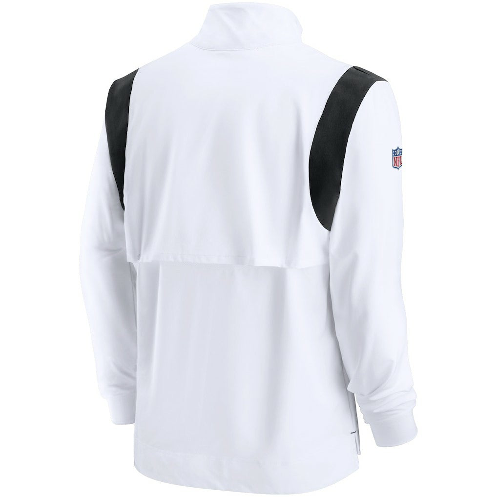 Las Vegas Raiders Sideline Coach Chevron Lockup Quarter-Zip Long Sleeve Top - White - Nike
