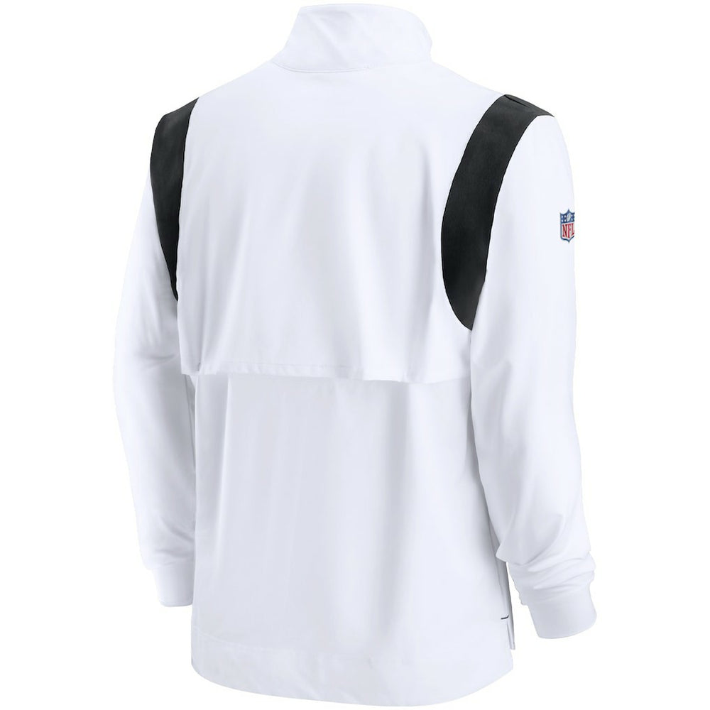 Las Vegas Raiders Sideline Coach Chevron Lockup Quarter-Zip Long Sleeve Top - White - Nike