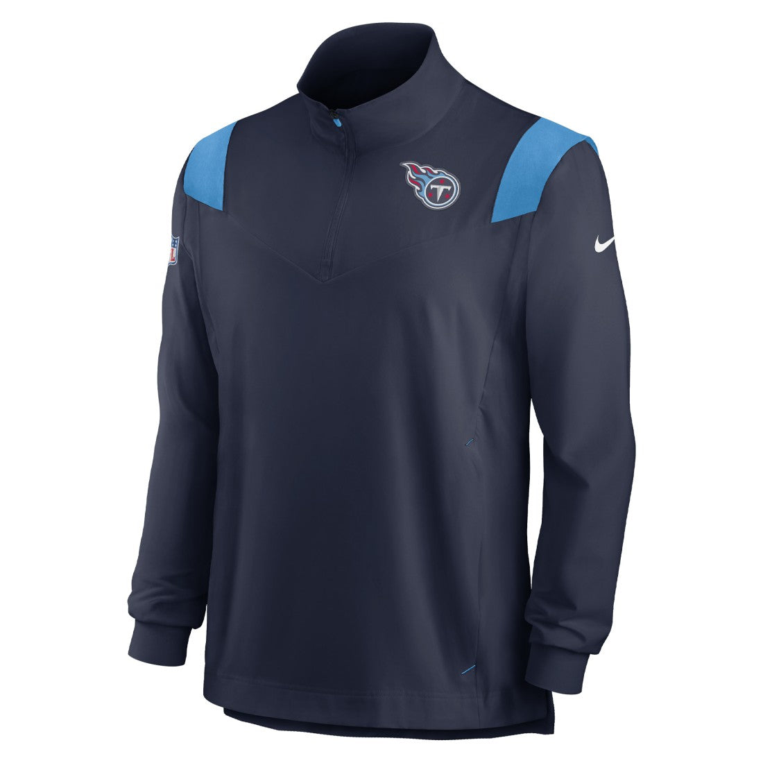 Tennessee Titans Sideline Coach Chevron Lockup Quarter-Zip Long Sleeve Top - Navy - Nike