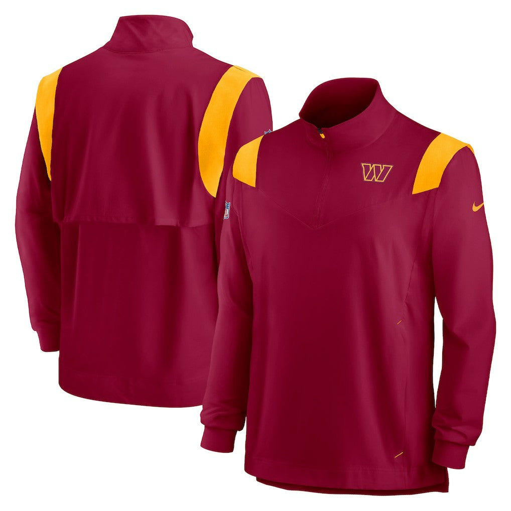 Washington Commanders Sideline Coach Chevron Lockup Quarter-Zip Long Sleeve Top - Burgundy - Nike