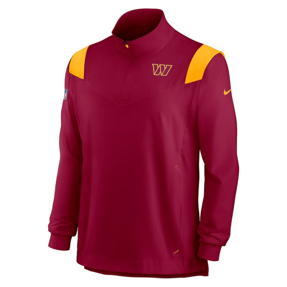 Washington Commanders Sideline Coach Chevron Lockup Quarter-Zip Long Sleeve Top - Burgundy - Nike