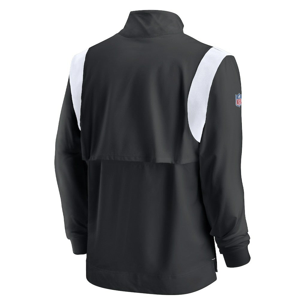 Las Vegas Raiders Sideline Coach Chevron Lockup Quarter-Zip Long Sleeve Top - Black - Nike