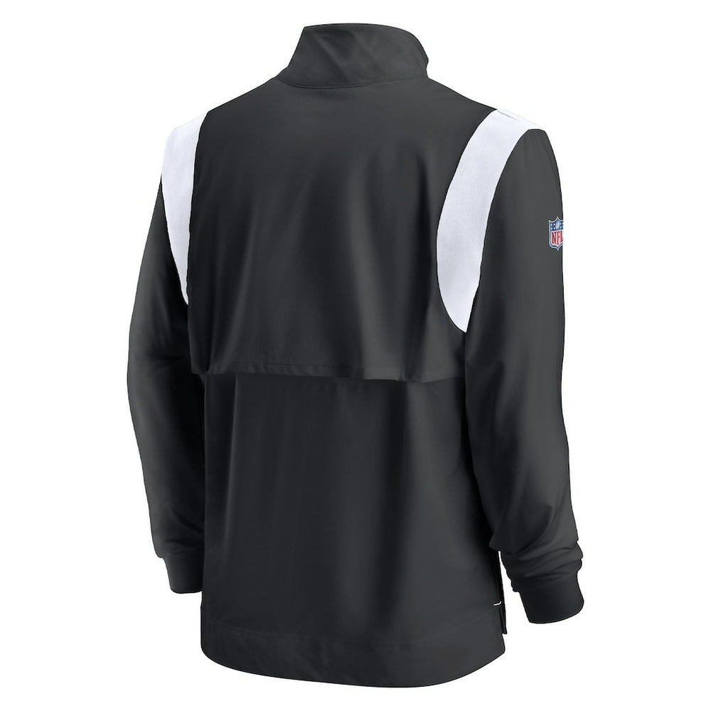 Las Vegas Raiders Sideline Coach Chevron Lockup Quarter-Zip Long Sleeve Top - Black - Nike