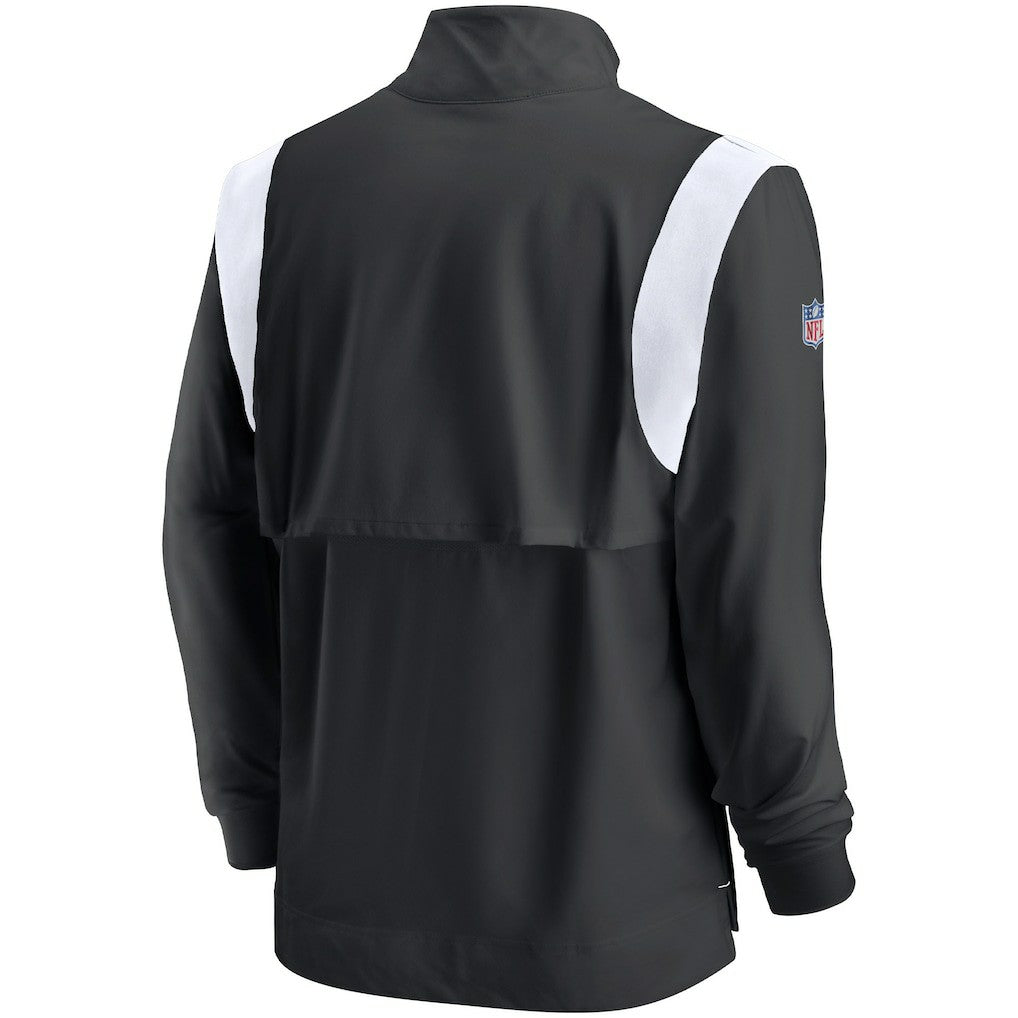 Atlanta Falcons Sideline Coach Chevron Lockup Quarter-Zip Long Sleeve Top - Black/White - Nike