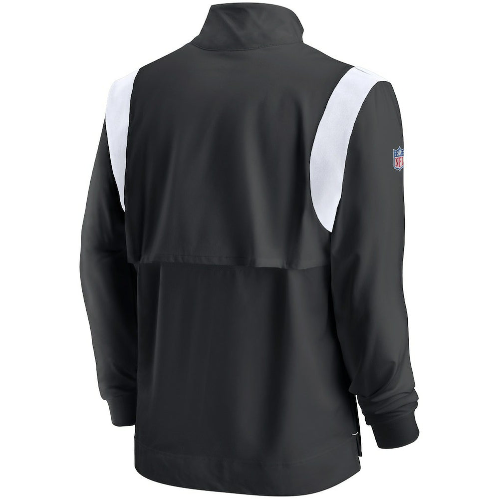 Atlanta Falcons Sideline Coach Chevron Lockup Quarter-Zip Long Sleeve Top - Black/White - Nike