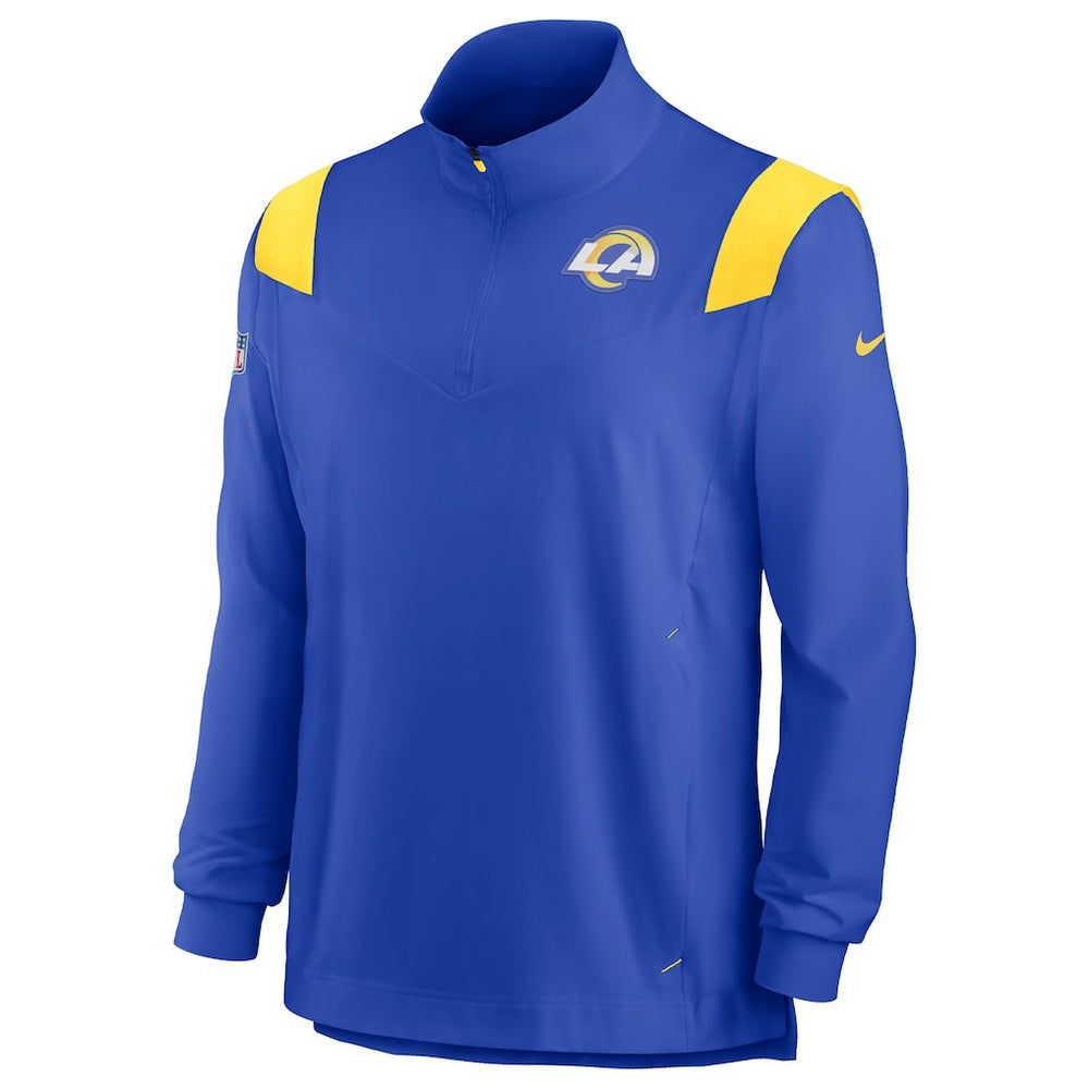 Los Angeles Rams Sideline Coach Chevron Lockup Quarter-Zip Long Sleeve Top - Royal - Nike