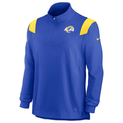 Los Angeles Rams Sideline Coach Chevron Lockup Quarter-Zip Long Sleeve Top - Royal - Nike