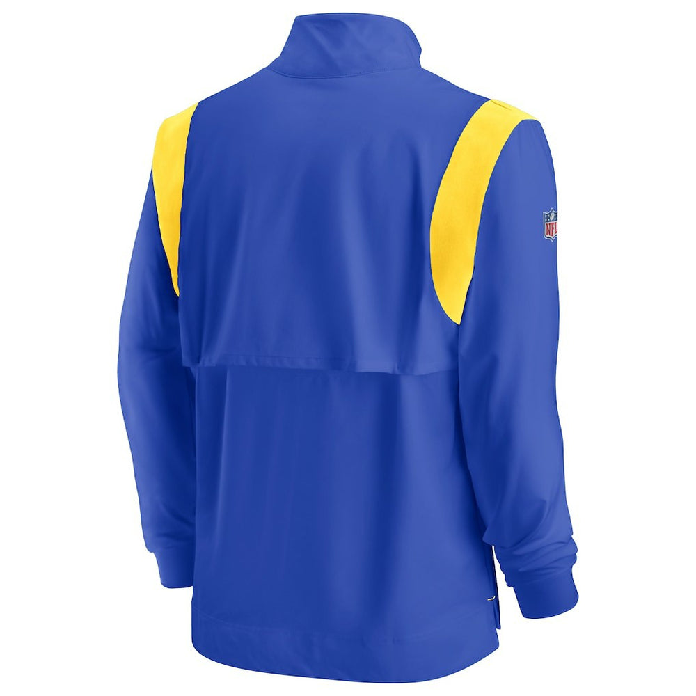 Los Angeles Rams Sideline Coach Chevron Lockup Quarter-Zip Long Sleeve Top - Royal - Nike