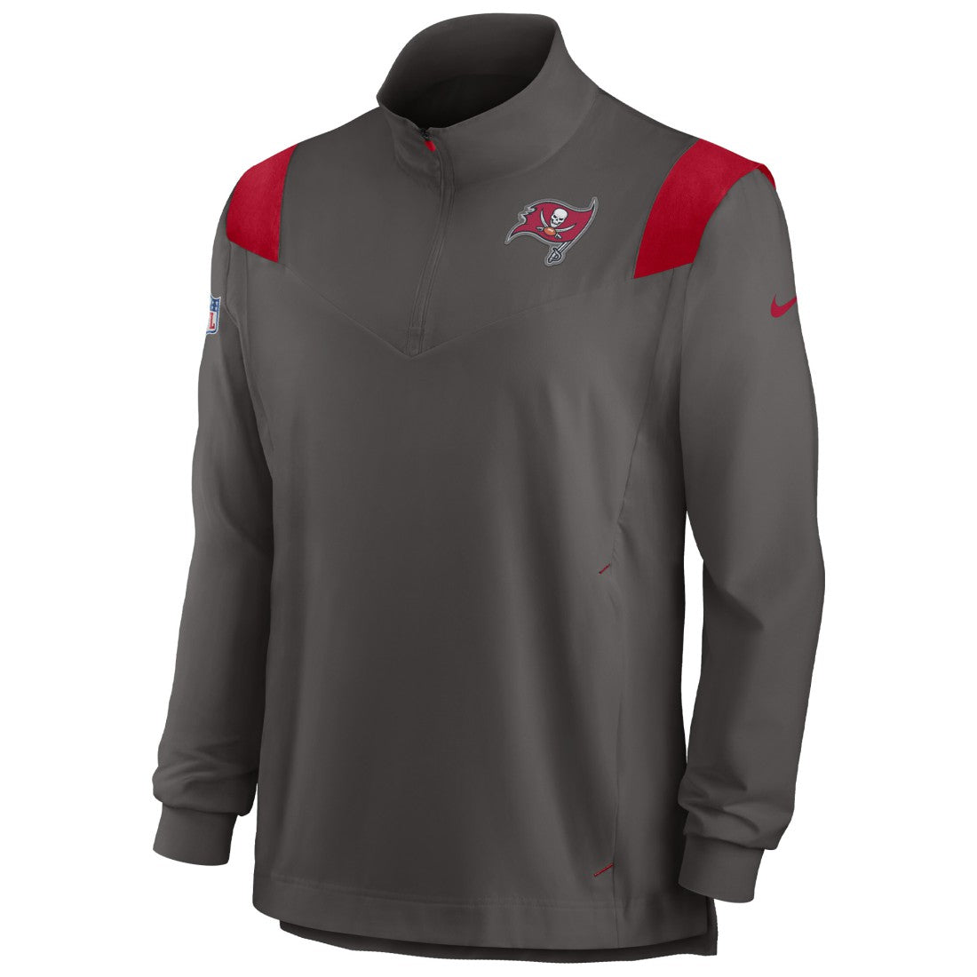 Tampa Bay Buccaneers Sideline Coach Chevron Lockup Quarter-Zip Long Sleeve Top - Pewter - Nike