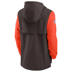 Cleveland Browns Sideline Player Quarter-Zip Hoodie - Brown/Orange - Nike