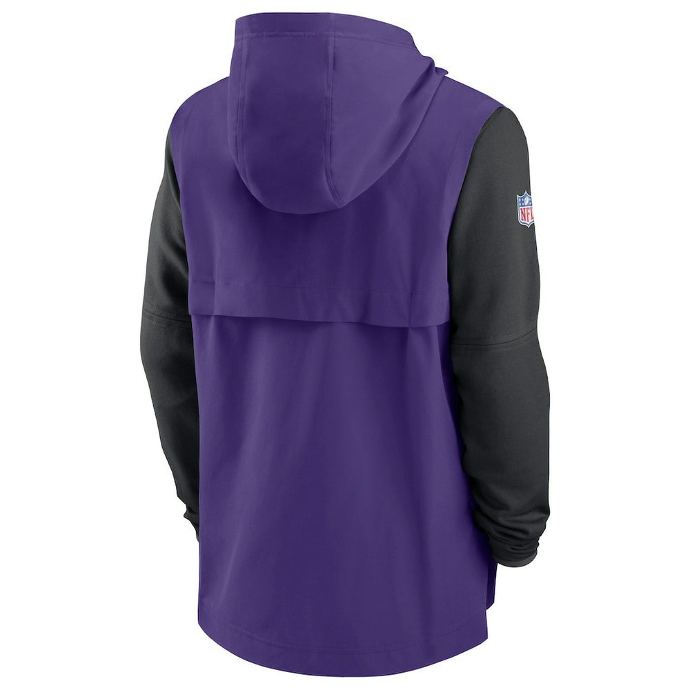Minnesota Vikings Sideline Player Quarter-Zip Hoodie - Purple/Black - Nike