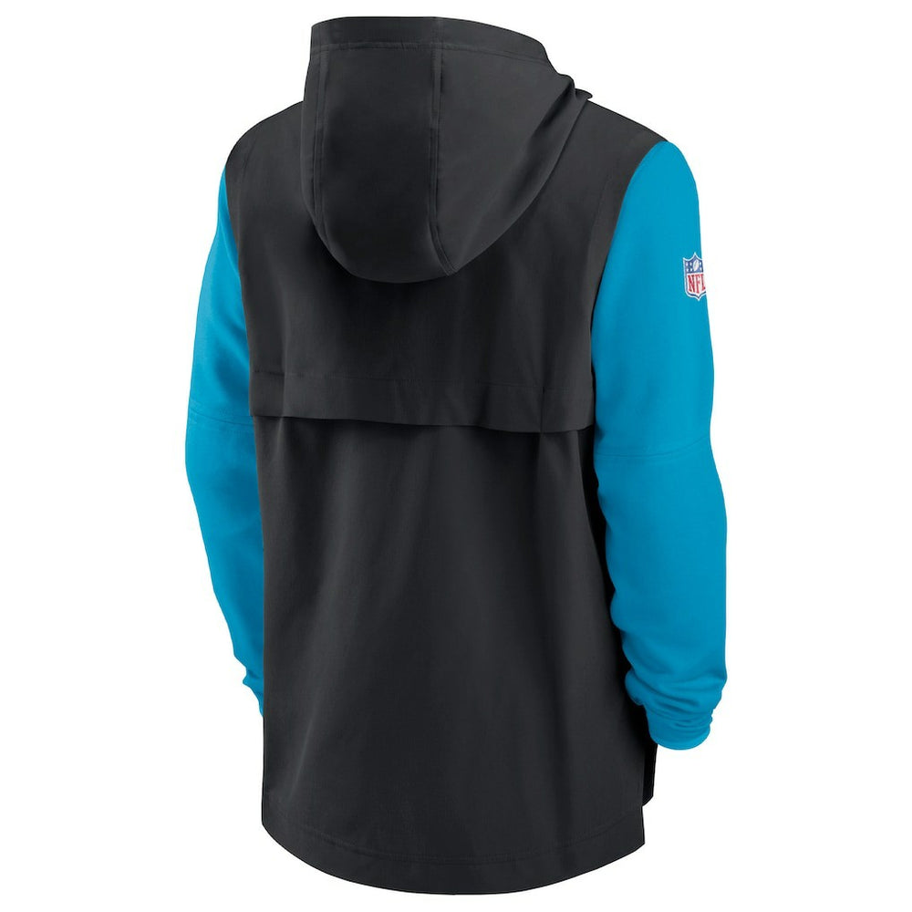 Carolina Panthers Sideline Player Quarter-Zip Hoodie - Black/Blue - Nike