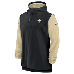 New Orleans Saints Sideline Player Quarter-Zip Hoodie - Black/Gold - Nike