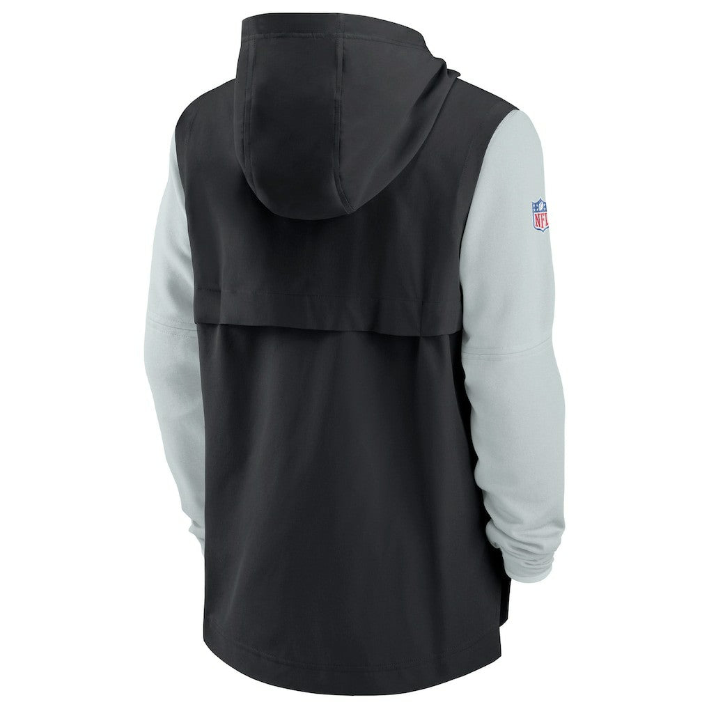 Las Vegas Raiders Sideline Player Quarter-Zip Hoodie Jacket - Black/Silver - Nike