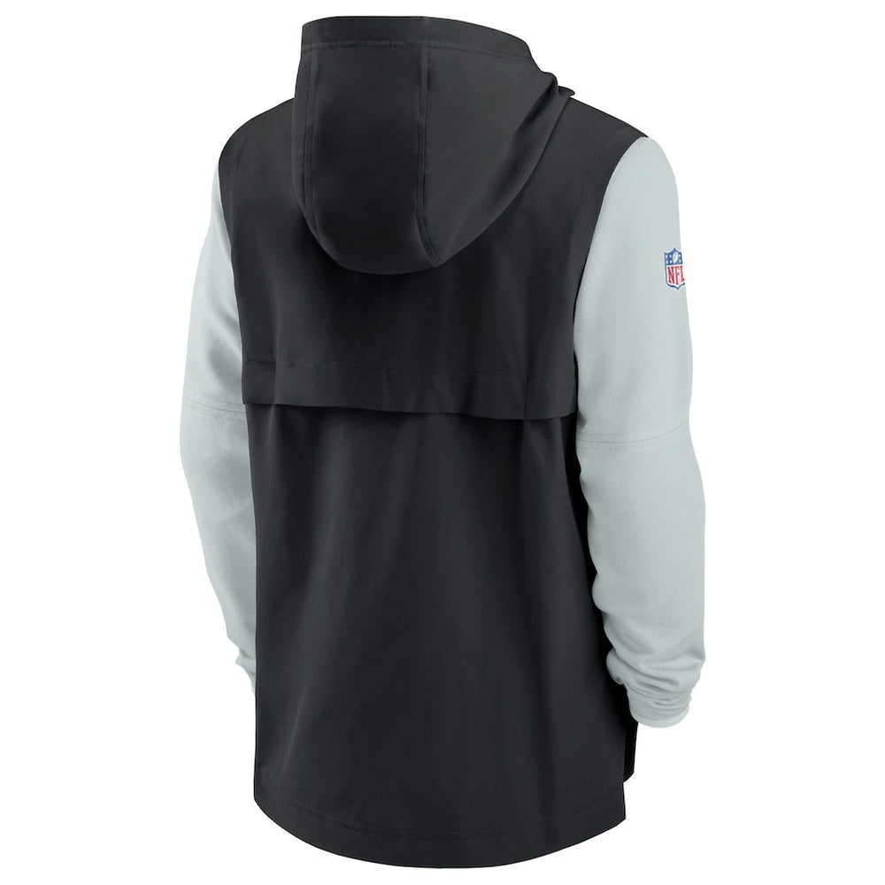 Las Vegas Raiders Sideline Player Quarter-Zip Hoodie Jacket - Black/Silver - Nike