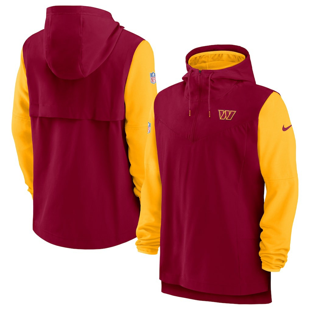 Washington Commanders Sideline Player Quarter-Zip Hoodie - Burgundy/Gold - Nike