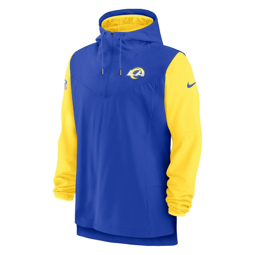 Los Angeles Rams Sideline Player Quarter-Zip Hoodie Jacket - Royal/Gold - Nike