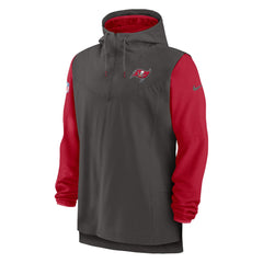 Tampa Bay Buccaneers Sideline Player Quarter-Zip Hoodie - Pewter/Red - Nike
